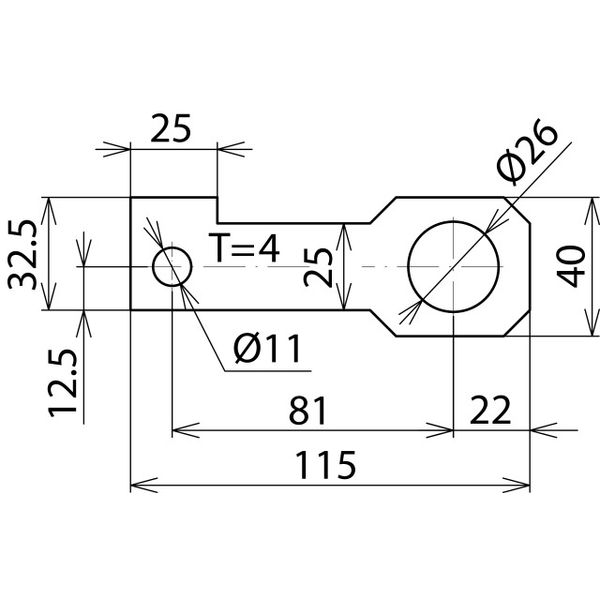 Connection bracket IF3 straight bore diameter d1 26 mm image 2