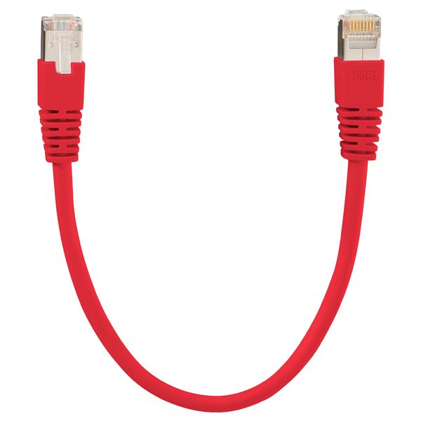 Patch cord, Cat.6A iso, 1 m red (similar RAL 3000) image 1