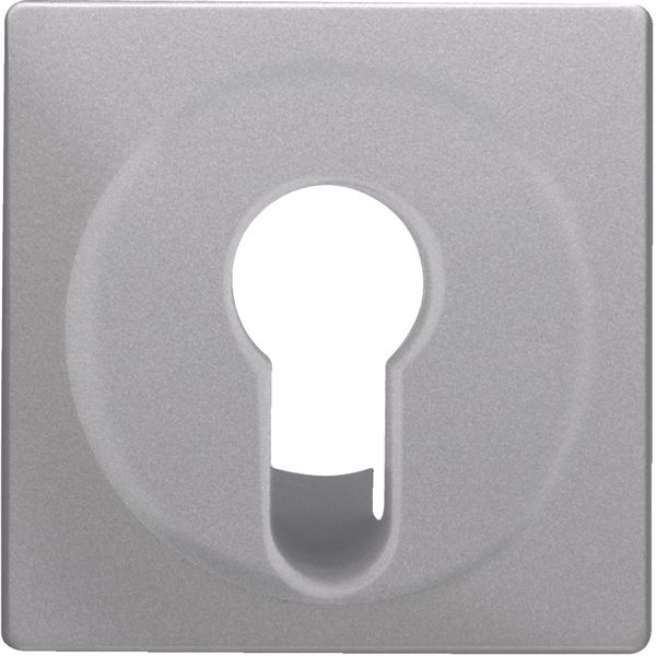 Centre plate for key switch/key push-button, Q.1/Q.3, alu velvety, lac image 1