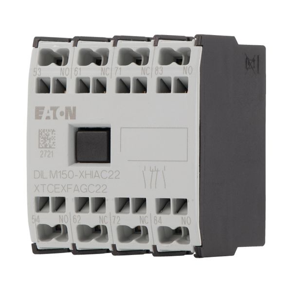 Auxiliary contact module, 4 pole, Ith= 16 A, 2 N/O, 2 NC, Front fixing, Spring-loaded terminals, DILMC40 - DILMC150, XHIA image 5