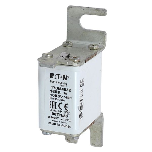 Fuse-link, high speed, 160 A, AC 1000 V, size 00, 30 x 47 x 98 mm, aR, DIN, IEC, type T indicator image 5