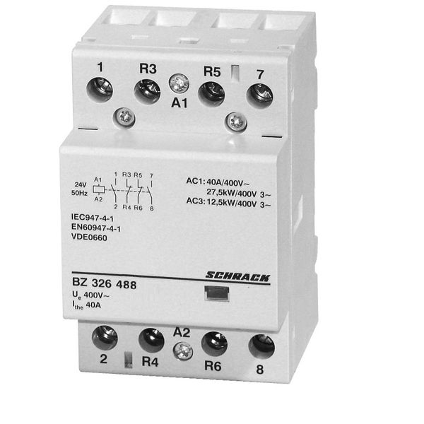 Modular contactor 40A, 2 NO + 2 NC, 24VAC, 3MW image 1