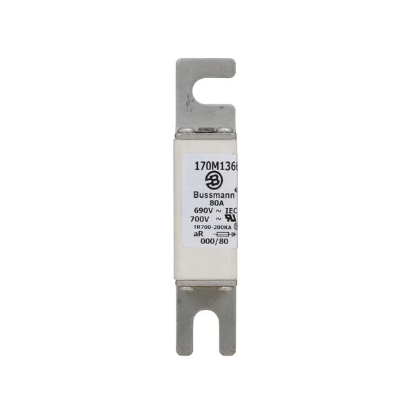 Fuse-link, high speed, 80 A, AC 690 V, DIN 000, 21 x 40 x 100 mm, aR, DIN, IEC, single indicator image 13