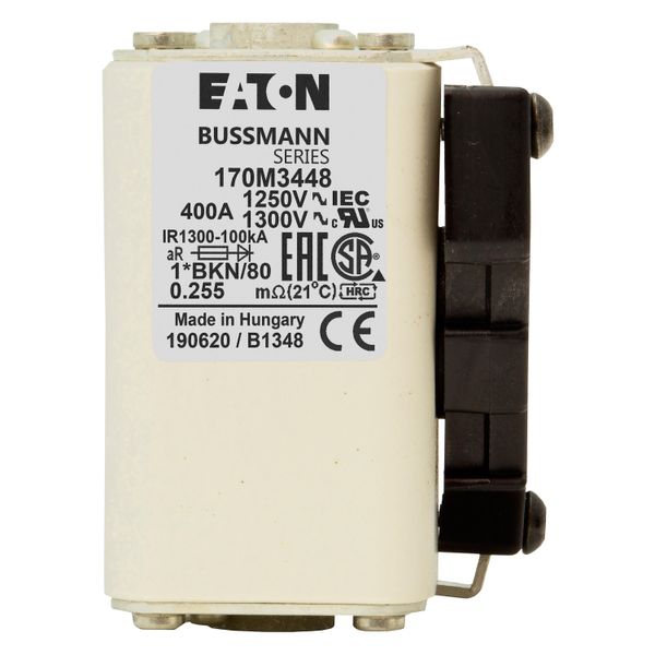 Fuse-link, high speed, 400 A, AC 1250 V, compact size 1, 45 x 59 x 81 mm, aR, IEC, UL, single indicator image 16