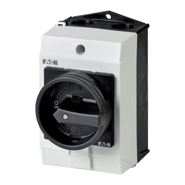 Main switch, T0, 20 A, surface mounting, 2 contact unit(s), 4 pole, STOP function, With black rotary handle and locking ring image 3