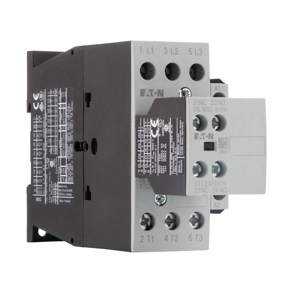 Contactor, 380 V 400 V 11 kW, 2 N/O, 1 NC, RDC 24: 24 - 27 V DC, DC operation, Screw terminals image 15