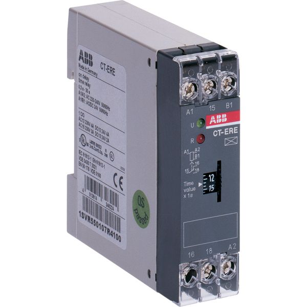 CT-ERE Time relay, ON-delay 1c/o, 0.1-10s, 110-130VAC image 1