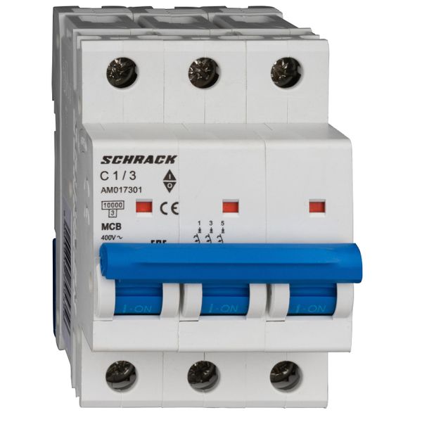 Miniature Circuit Breaker (MCB) AMPARO 10kA, C 1A, 3-pole image 1