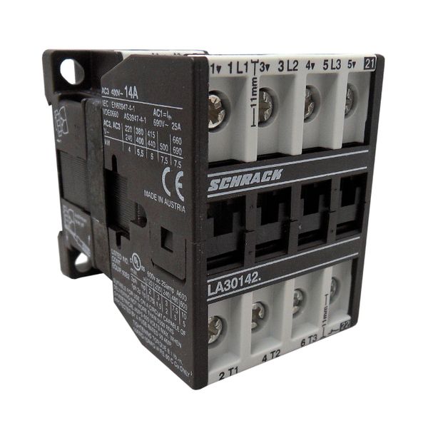 Contactor, 5.5kW, 14A AC3, 25A AC1, 3-pole, 1NC, 230VAC image 1