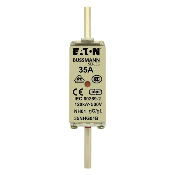 Fuse-link, LV, 35 A, AC 500 V, NH01, gL/gG, IEC, dual indicator, live gripping lugs image 6