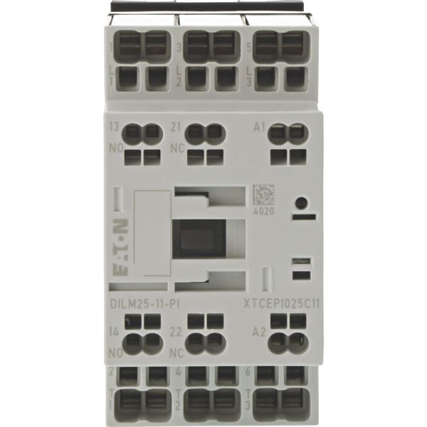 Contactor, 3 pole, 380 V 400 V 11 kW, 1 N/O, 1 NC, 230 V 50 Hz, 240 V 60 Hz, AC operation, Push in terminals image 6