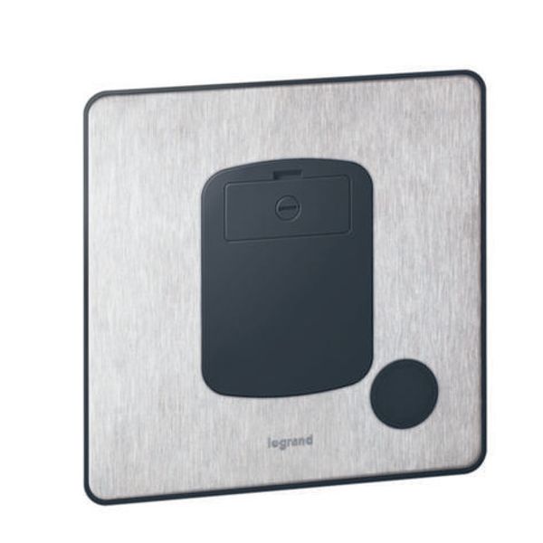 Sinergy Sleek Unswitched Fused Connection Unit with cord outlet Brushed Stainless Steel image 1