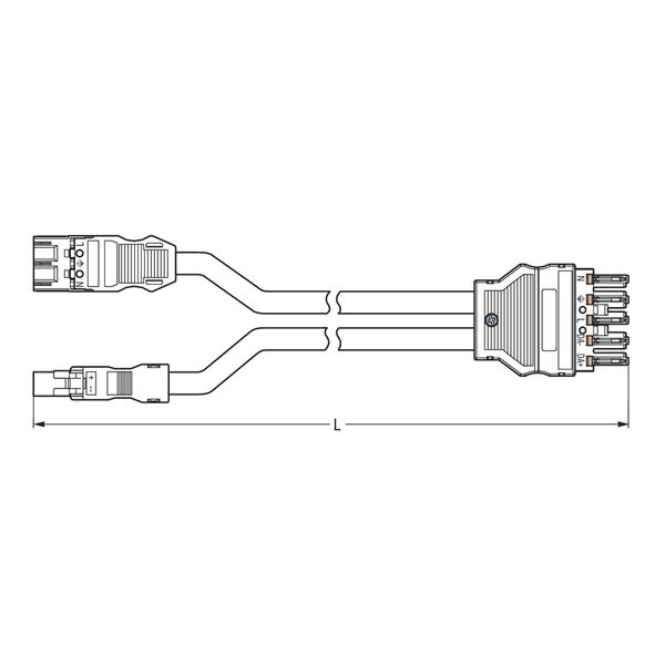 pre-assembled Y-cable Cca 2 x plug/socket black/blue image 3