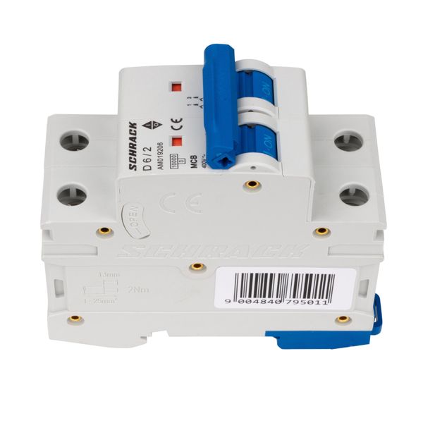 Miniature Circuit Breaker (MCB) AMPARO 10kA, D 6A, 2-pole image 4