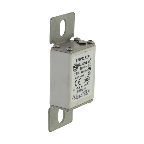 Fuse-link, high speed, 160 A, AC 690 V, size 000, 24 x 36 x 96 mm, aR, IEC, visual indicator image 11