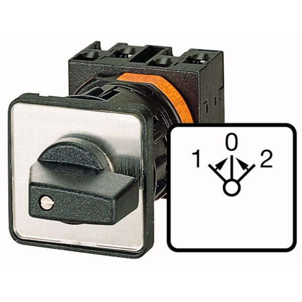 Reversing switches, T5B, 63 A, flush mounting, 3 contact unit(s), Contacts: 5, 45 °, momentary, With 0 (Off) position, with spring-return from both di image 1