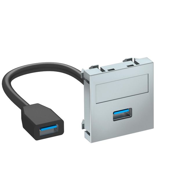 MTG-U3A F AL1 Multimedia support,USB 3.0 A-A with cable, socket-socket 45x45mm image 1