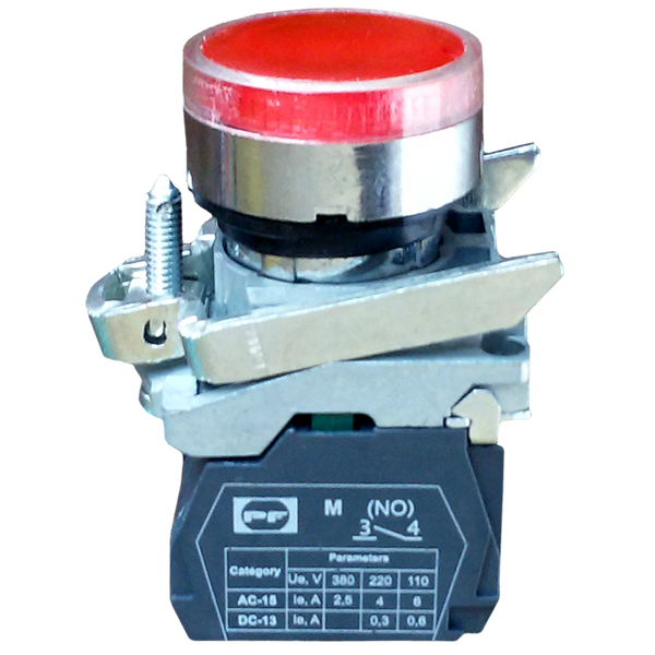 Pushbutton switch LED FP PCPI RED 1NC IP40 110V image 1