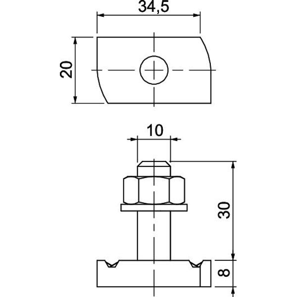 MS41HB M10x30 ZL Hammerhead screw for profile rail MS4121/4141 M10x30mm image 2