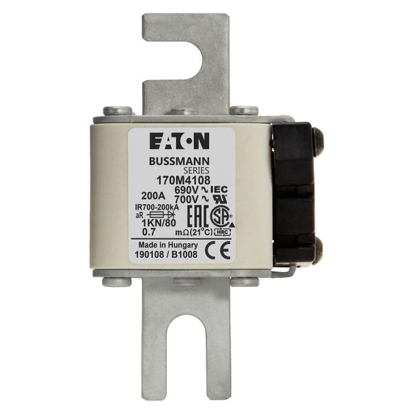 Fuse-link, high speed, 200 A, AC 690 V, DIN 1, 53 x 69 x 108 mm, aR, DIN, IEC, single indicator image 13