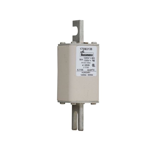 Fuse-link, high speed, 50 A, AC 1250 V, compact size 1, 45 x 45 x 138 mm, aR, DIN, IEC, single indicator image 8