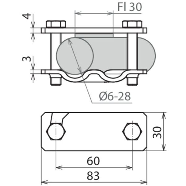 SV clamp St/bare for Rd 6-28/Fl 30mm image 2