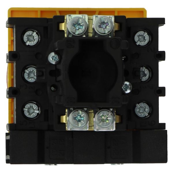 Main switch, P1, 40 A, flush mounting, 3 pole, 1 N/O, 1 N/C, Emergency switching off function, With red rotary handle and yellow locking ring, Lockabl image 20