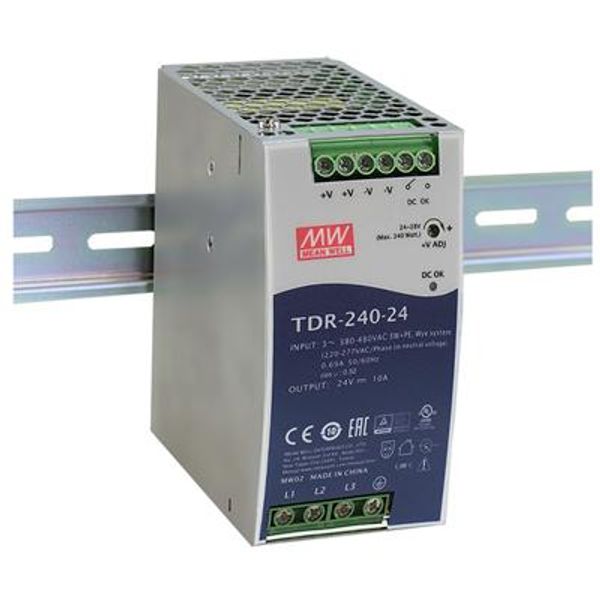 Pulse power supply unit 24V 10A 240W 3-phase DIN rail, PFC, image 1