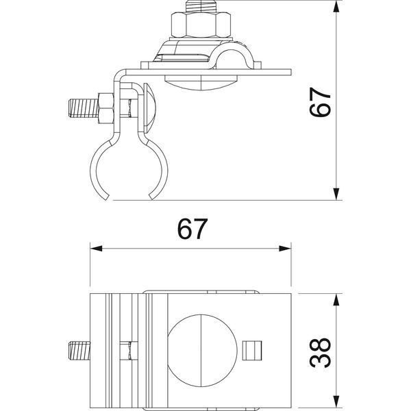 RSF 249 8-10 VA Folding clamp for round standing steam 8-10mm image 2