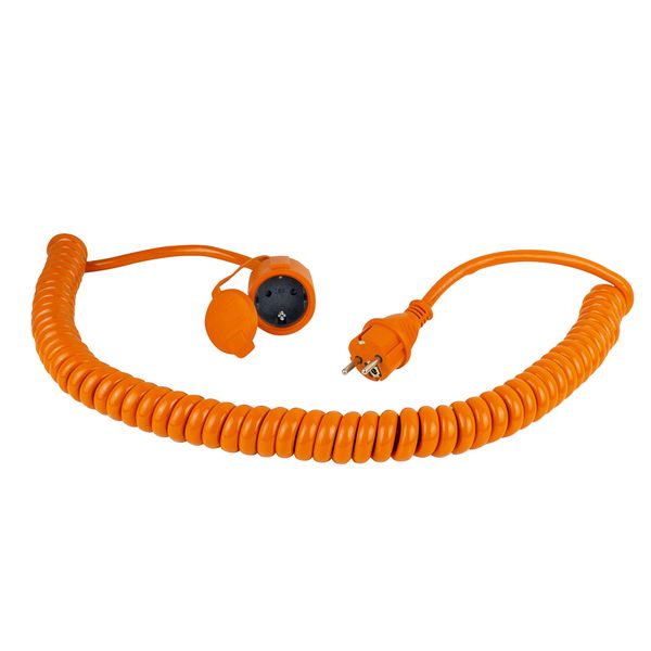 'Spiral polyurethane cable extension expandable 5 times from 1m up to 5m  H07BQ-F 3G2,5 orange' image 1