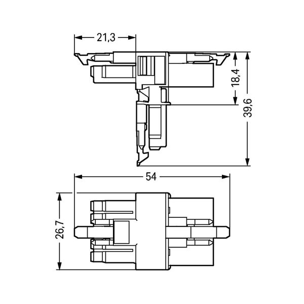 T-distribution connector 5-pole Cod. A white image 3