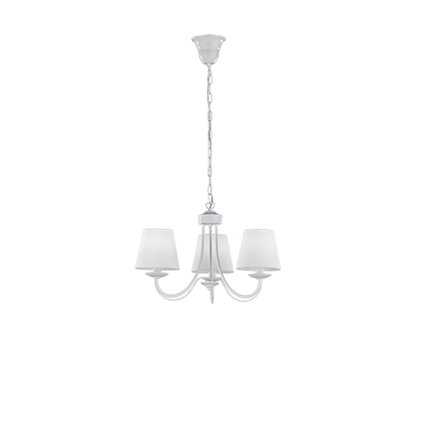 Cortez chandelier 3-pc E14 matt white image 1