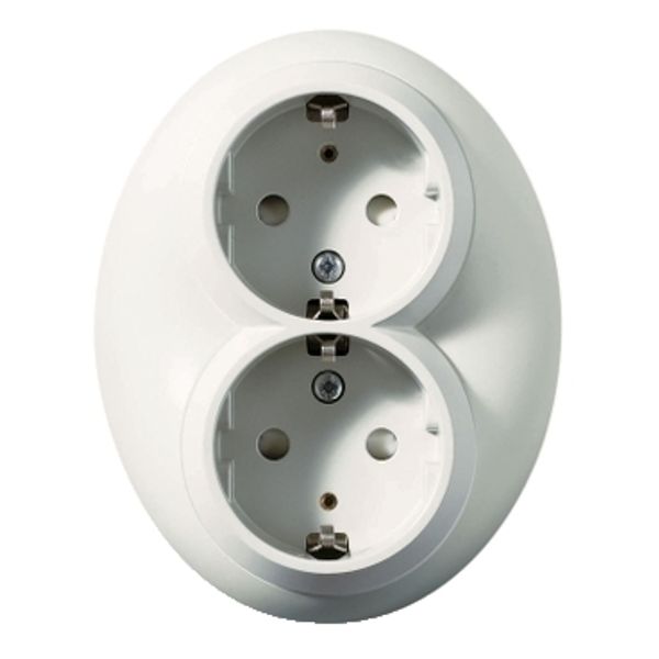 Renova - double socket outlet - 2P + E - 16 A - 250 V AC - white image 2
