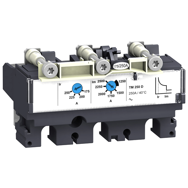 trip unit TM125D for ComPact NSX 160/250 circuit breakers, thermal magnetic, rating 125 A, 3 poles 3d image 4