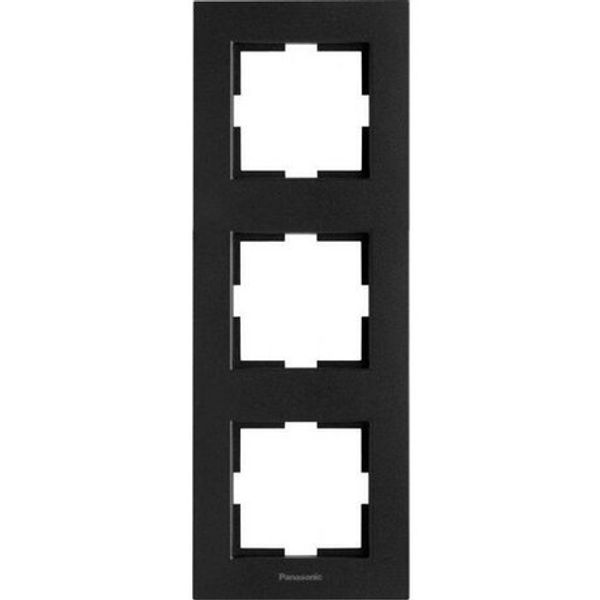 Karre Plus Accessory Corian - Black Quartz Three Gang Frame image 1