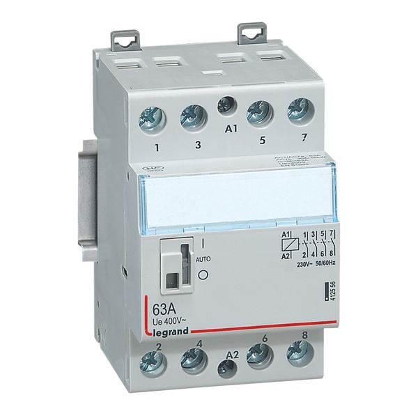 Power contactor CX³ - with 230 V~ coll and handle - 4P - 400 V~ - 63 A - 2 N/O image 1