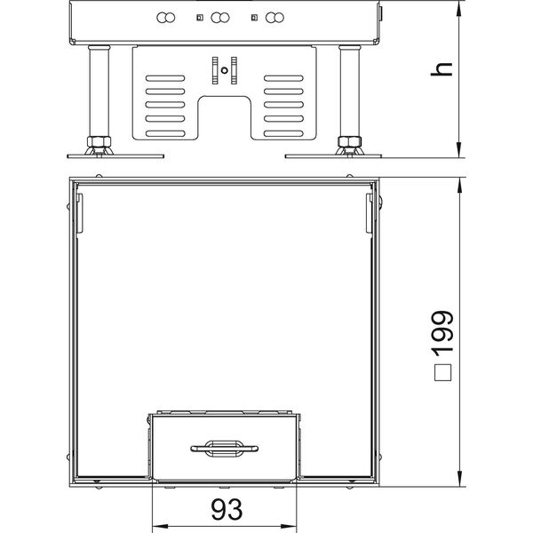 RKSN2 4 VS 25 Square cassette with cord outlet 200x200mm image 2