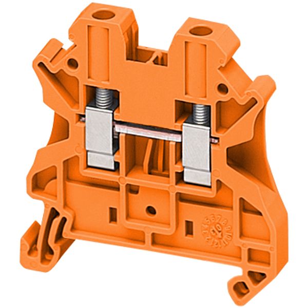 SCREW TERMINAL, FEED THROUGH, 2 POINTS, 4MM² , ORANGE image 1