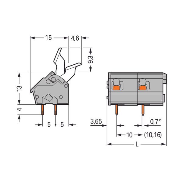 PCB terminal block;finger-operated levers;2.5 mm²;gray image 2