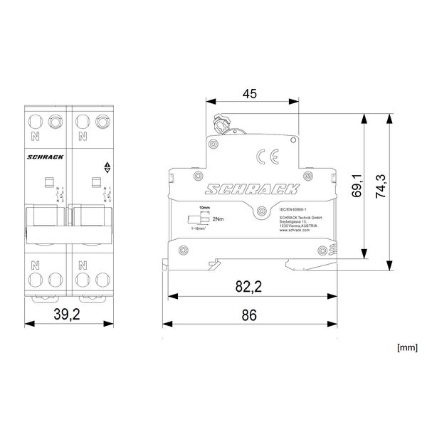 Miniature Circuit Breaker (MCB) AMPARO 6kA, B 20A, 2P+2N image 12