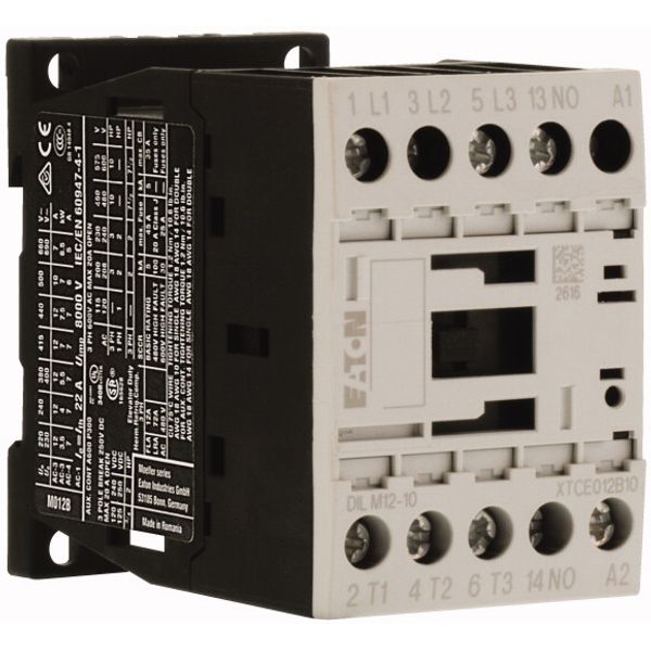 Contactor, 3 pole, 380 V 400 V 5.5 kW, 1 N/O, 24 V 50 Hz, AC operation, Screw terminals image 4