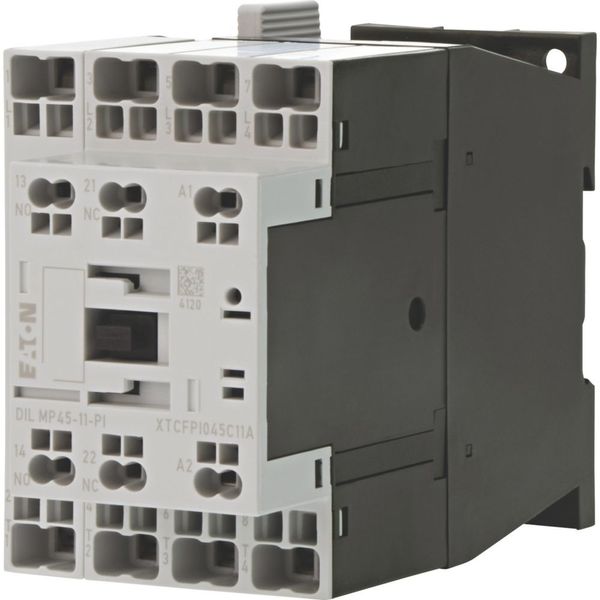 Contactor, 4 pole, AC operation, AC-1: 45 A, 1 N/O, 1 NC, 24 V 50/60 Hz, Push in terminals image 1