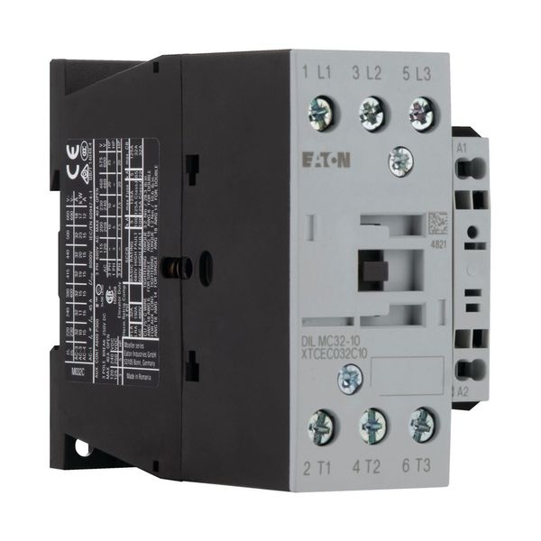 Contactor, 3 pole, 380 V 400 V 15 kW, 1 N/O, RDC 24: 24 - 27 V DC, DC operation, Spring-loaded terminals image 16