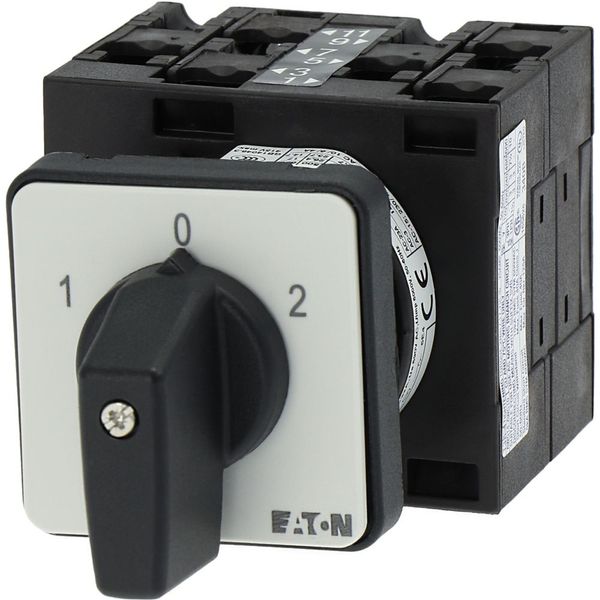 Reversing switches, T3, 32 A, flush mounting, 3 contact unit(s), Contacts: 5, 60 °, maintained, With 0 (Off) position, 1-0-2, Design number 8401 image 30