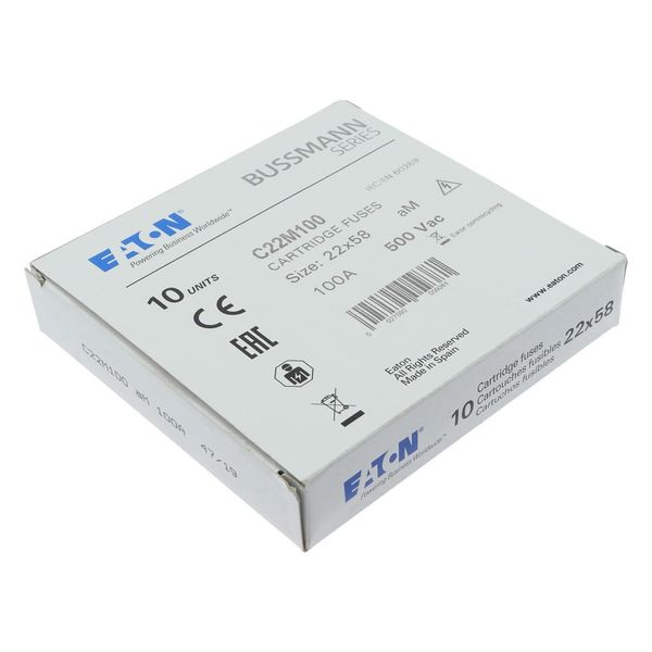 Fuse-link, LV, 100 A, AC 500 V, 22 x 58 mm, aM, IEC image 12