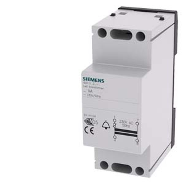 Bell transformer, 8 VA primary 230-240 V AC, 50 Hz, secondary 8 V AC image 1