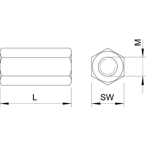 CSTR M8 G Connection sleeve for threaded rod M8x24mm image 2