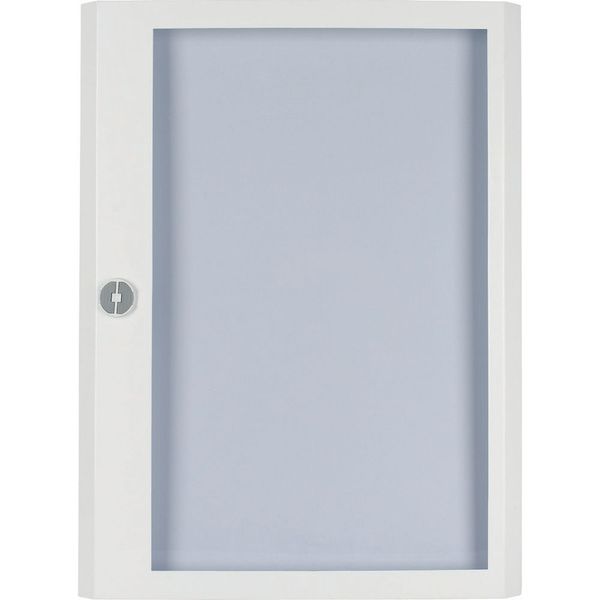 Surface mounted steel sheet door white, transparent with Profi Line handle for 24MU per row, 4 rows image 4