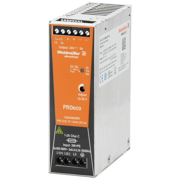 Power supply, 120 W, 5 A at 55 °C image 1