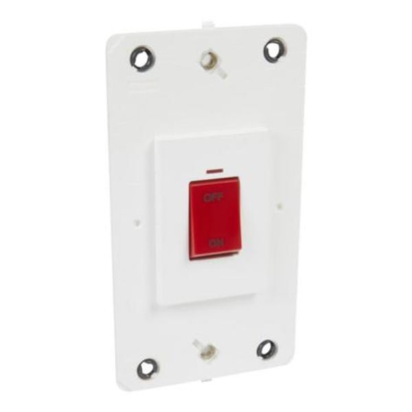 Double pole switch Arteor - with neon - 45 A 250 V~ - 2-gang - white image 1